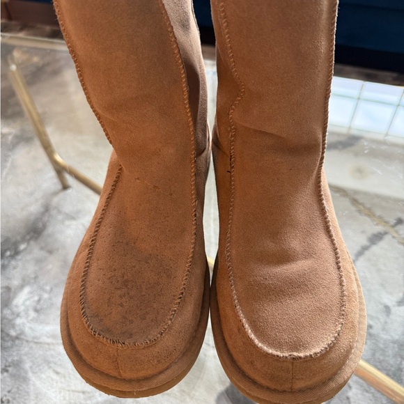 UGG Shoes - Ugg Downtown 5210 Chestnut Camel Light Brown Suede Sheepskin Tall Boots 8M